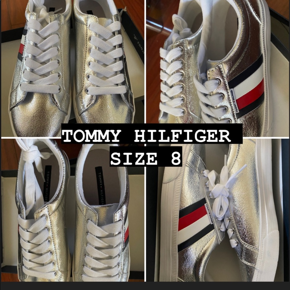 New Tommy Hilfiger Silver Shoes Lightz Sized 8